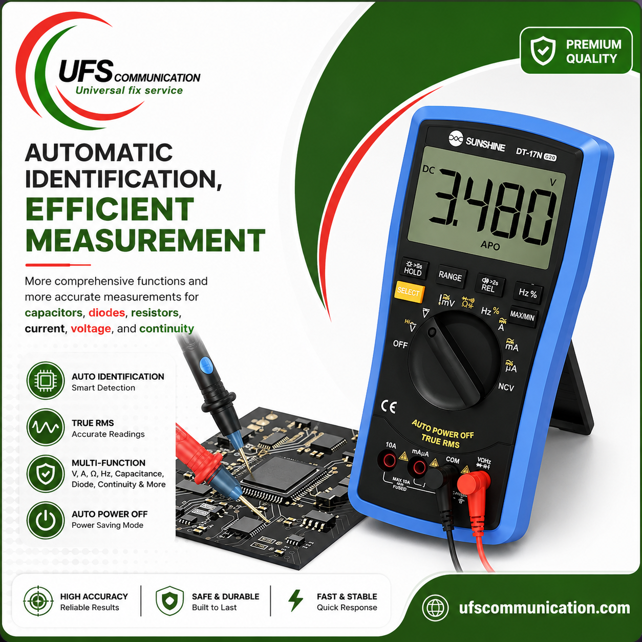 Sunshine DT17N Multimeter Fully Automatic Digital Display